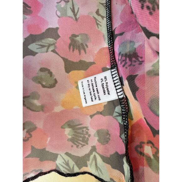 RESA Floral Tie Front Crop Top Long Sleeve Size XS - Picture 5 of 9